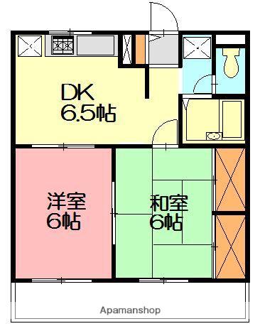 タウンハウス南藤沢(2DK/3階)の間取り写真