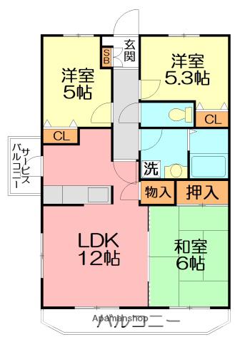 アークヒルズ(3LDK/3階)の間取り写真