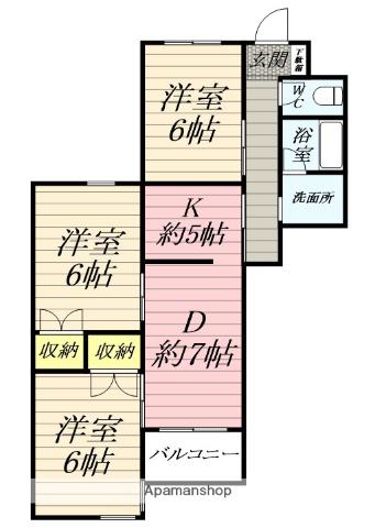 メゾンショージ弐番館(3DK/2階)の間取り写真