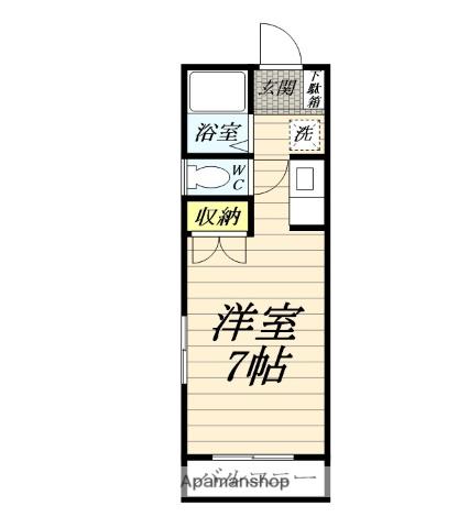 みやハイム大和(ワンルーム/2階)の間取り写真