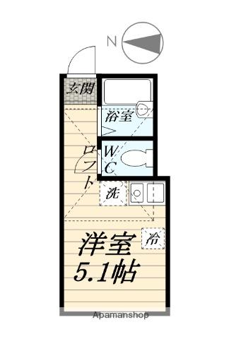 プライムテラス東海大学前Ⅲ(ワンルーム/1階)の間取り写真