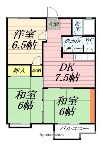 メルヘンコジマ(3DK/1階)の間取り写真