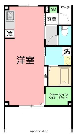 LIFESHIP C棟(ワンルーム/1階)の間取り写真