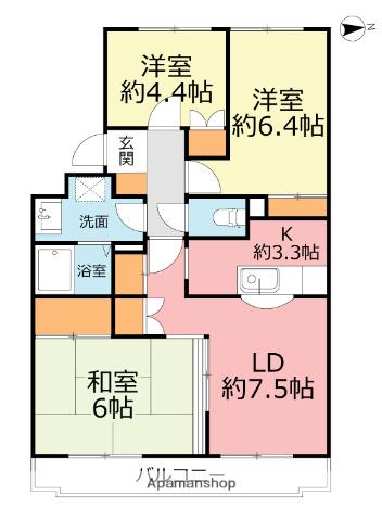 プチフォーレ高森2(3LDK/3階)の間取り写真