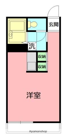 ヴィラ萩山 A(ワンルーム/1階)の間取り写真