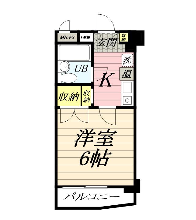 日神パレステージ南林間第2(1K/2階)の間取り写真