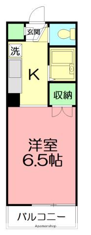 パストラル湘南(1K/1階)の間取り写真