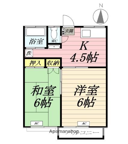 八代ハイツ(2K/2階)の間取り写真