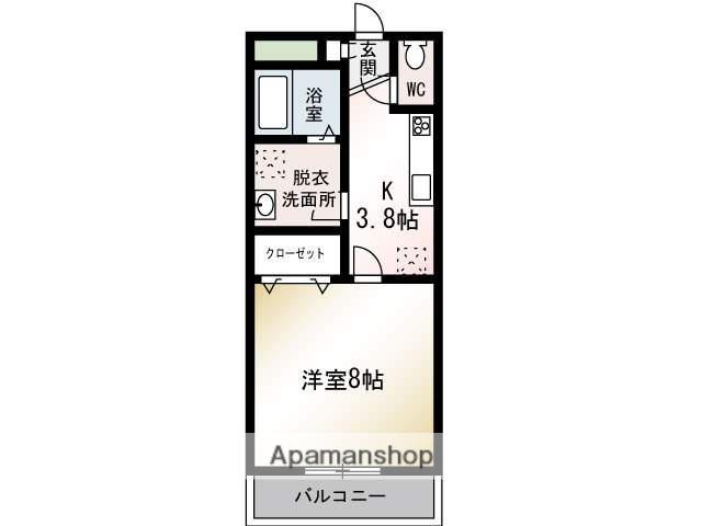 IL COMPAGNO 3(1K/2階)の間取り写真