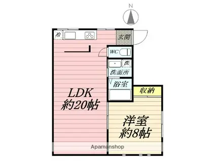 藤沢第一SKビル(1LDK/3階)の間取り写真
