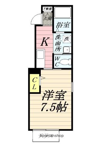 マーメゾン(1K/1階)の間取り写真