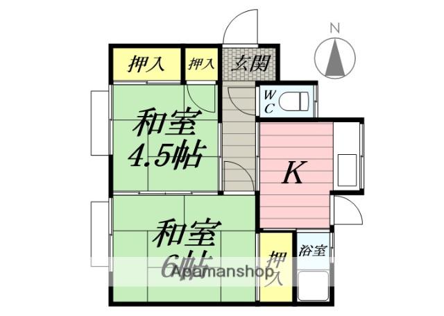 小田急電鉄江ノ島線 藤沢本町駅 徒歩5分 1階建 築62年(2K)の間取り写真