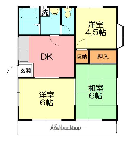 コーポさかや(3DK/2階)の間取り写真