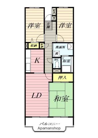 フォーレスト城北A(3LDK/3階)の間取り写真