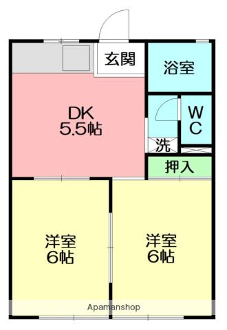 フォレスト(2K/2階)の間取り写真