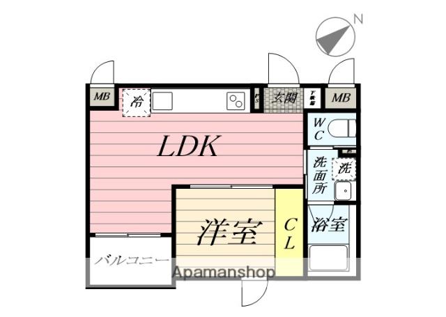 ホロン伊勢原(1LDK/3階)の間取り写真