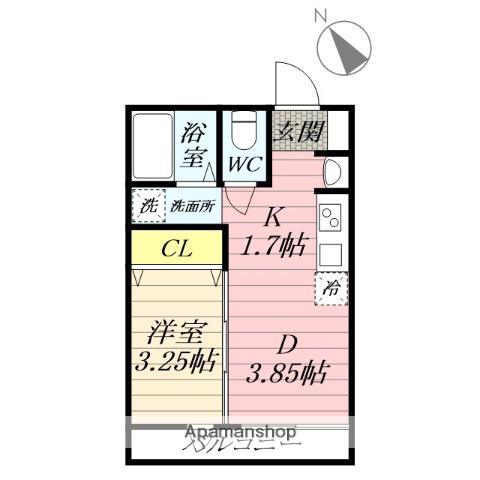 SANS HOME(1DK/2階)の間取り写真