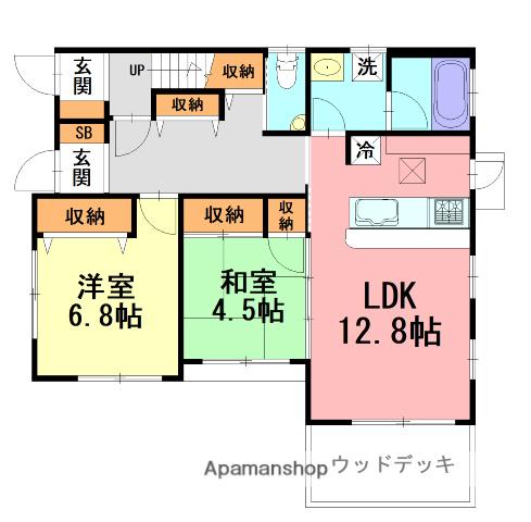 鈴木アパート(2LDK/1階)の間取り写真