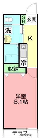 ルピナス(1K/3階)の間取り写真