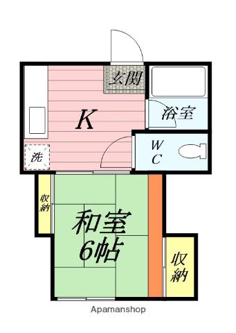 山和ハイツ(1K/2階)の間取り写真