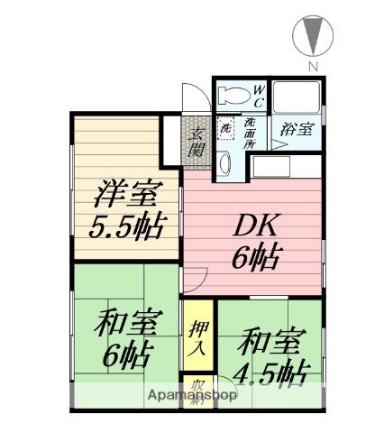 第2南ニューハイツ(3DK/2階)の間取り写真