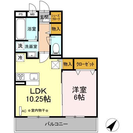 マグノリア湘南台(1LDK/1階)の間取り写真