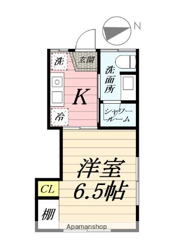 東海ヒルズ(1K/1階)の間取り写真
