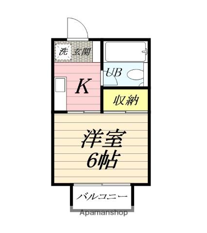 ビラマーサA(1K/1階)の間取り写真