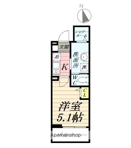 高座渋谷ヒルズ(1K/1階)の間取り写真