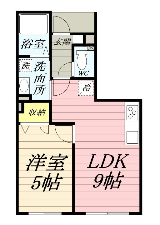 アール湘南(1LDK/1階)の間取り写真