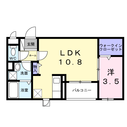パレ・コンフォール(1LDK/3階)の間取り写真