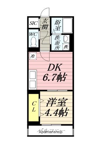 YOUTH VILLAGE北矢名(1DK/3階)の間取り写真