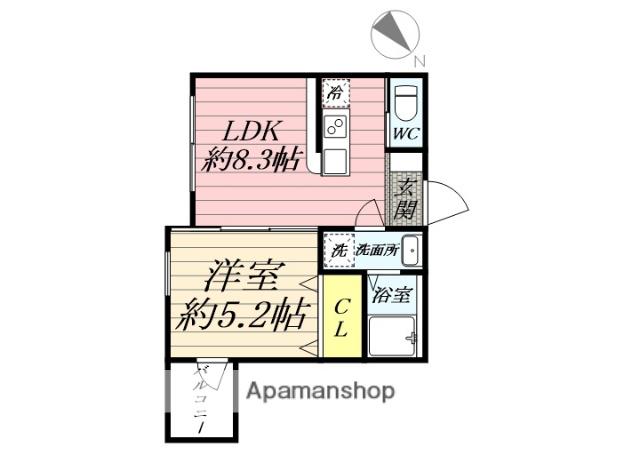 アザーレ・クオン東海大学前(1LDK/3階)の間取り写真