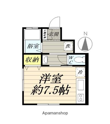 深見台ハウス(ワンルーム/1階)の間取り写真