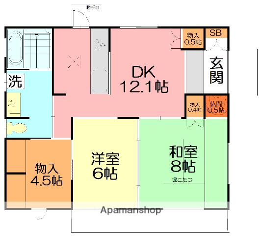 小田急電鉄小田原線 愛甲石田駅 徒歩22分 1階建 築7年(2SLDK/1階)の間取り写真