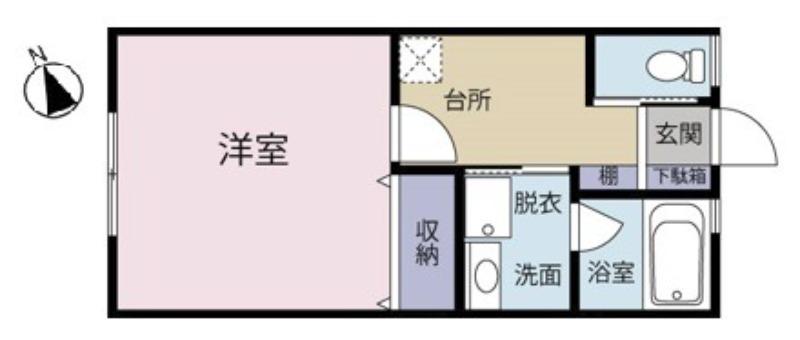 クラウンハイツ2(1K/1階)の間取り写真