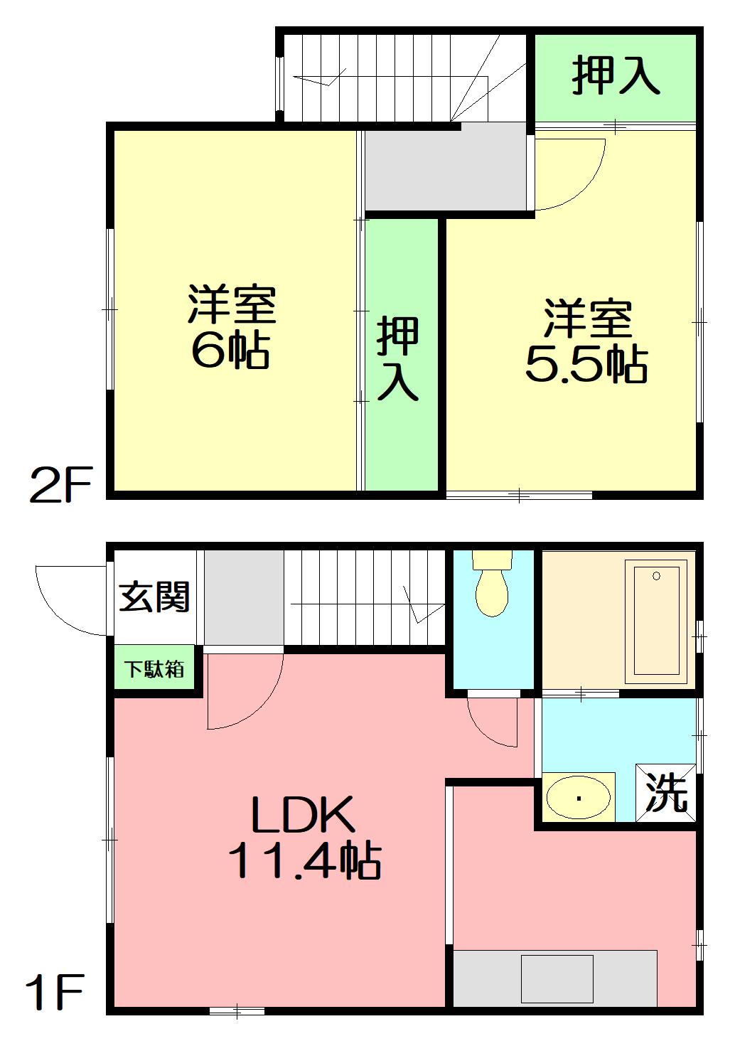 小田原市南町4丁目戸建(2LDK)の間取り写真