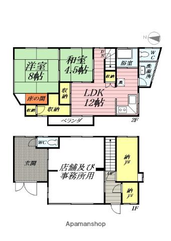 湘南モノレール 湘南深沢駅 徒歩12分 2階建 築52年(3LDK)の間取り写真
