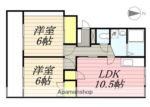 CASAあけぼの(2LDK/2階)の間取り写真