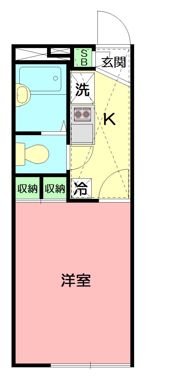 レオパレスすず(1K/1階)の間取り写真