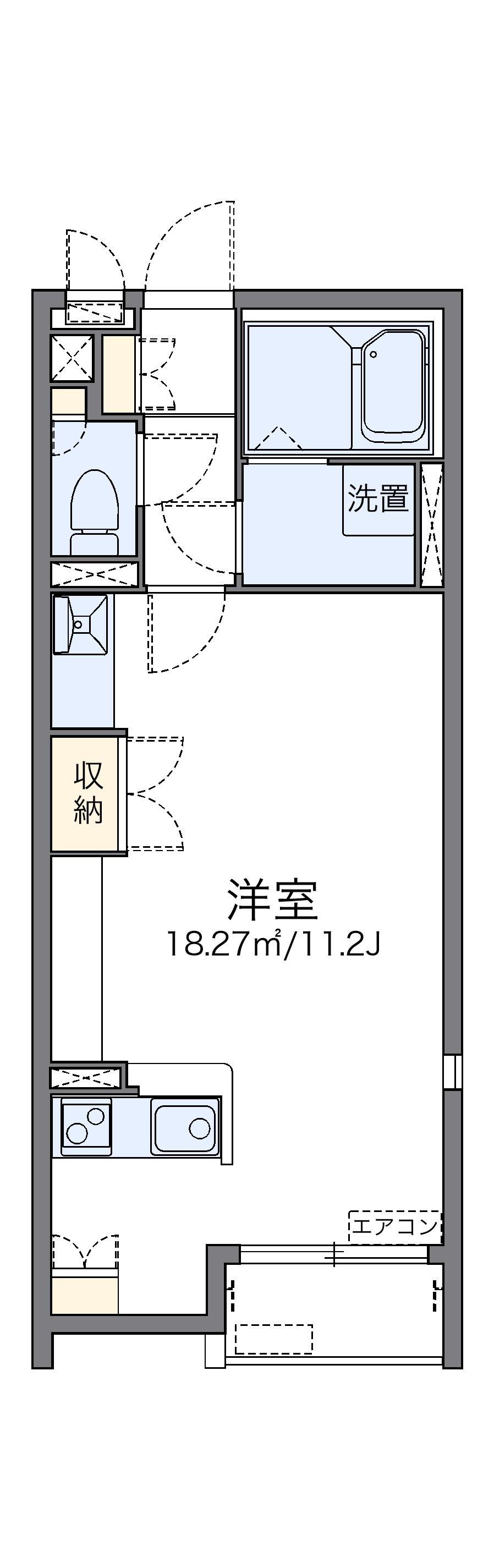 レオネクストAQUA(ワンルーム/2階)の間取り写真