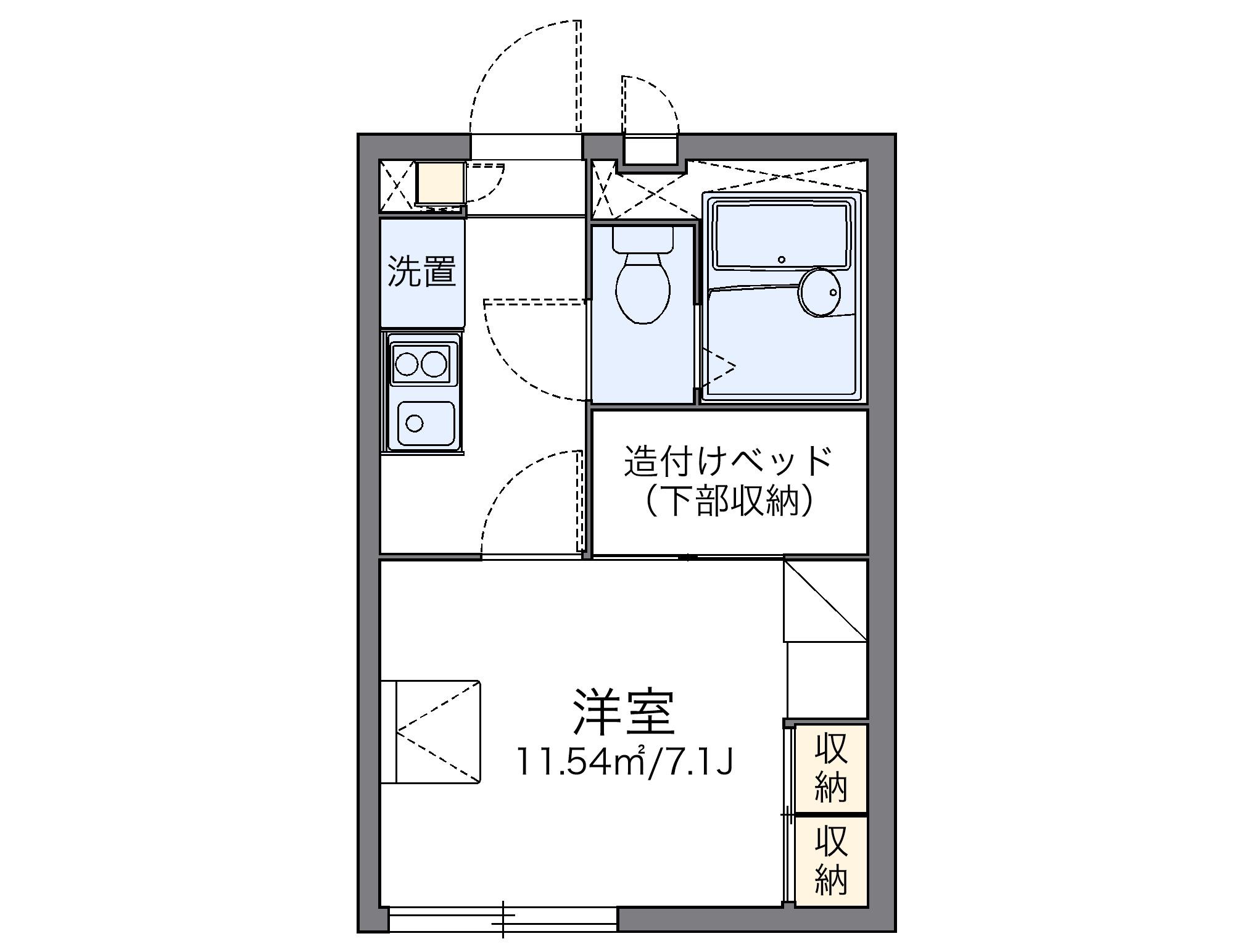 レオパレスパルティール(1K/2階)の間取り写真
