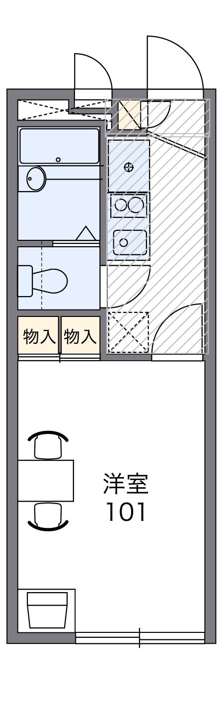 レオパレスフランシーズ(1K/1階)の間取り写真