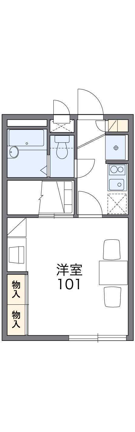 レオパレスメルク中井(1K/2階)の間取り写真