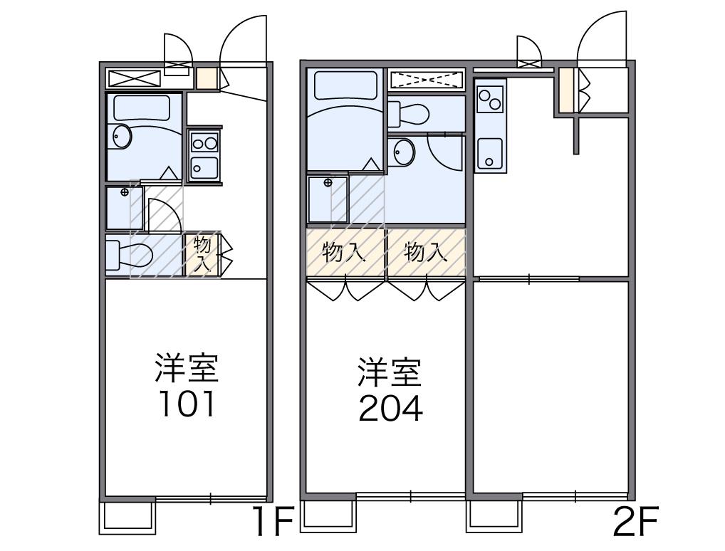 レオパレスYUGAWARA(1K/2階)の間取り写真