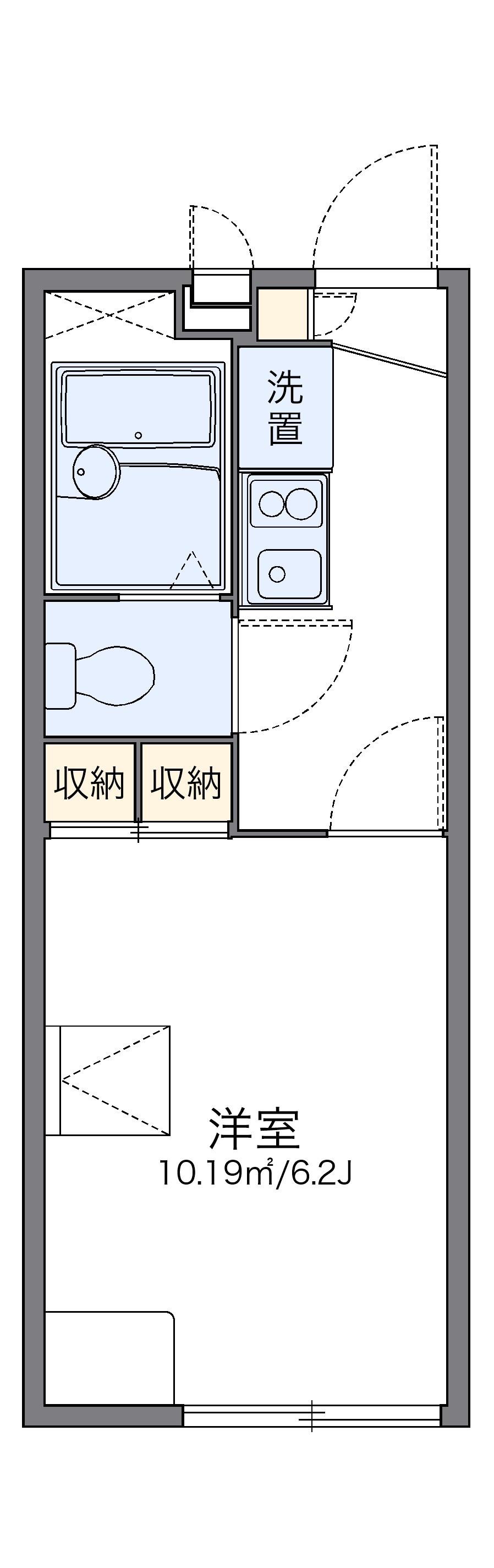 レオパレス八坂(1K/1階)の間取り写真
