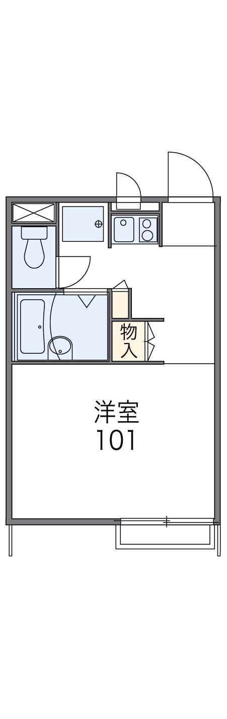 レオパレスエスティー湘南B(1K/2階)の間取り写真