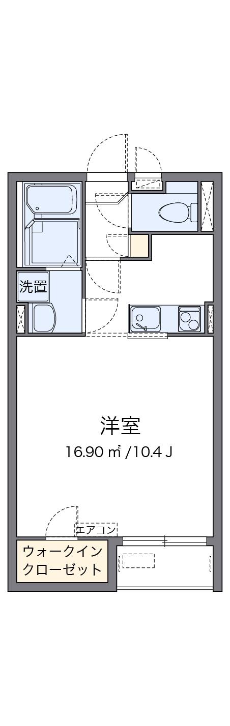 レオネクストイーストⅡ(1K/2階)の間取り写真