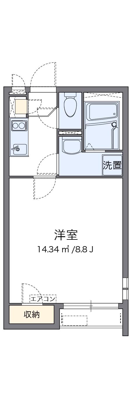 クレイノリリオ(1K/1階)の間取り写真