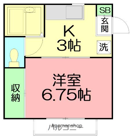 コンフォートさつき(1K/1階)の間取り写真